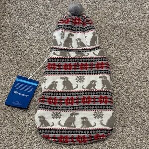 NWT Humane Society Fleece Lined Dog Print Dog Sweater Small